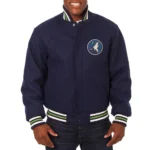 T-Wolves Navy Varsity Wool Jacket