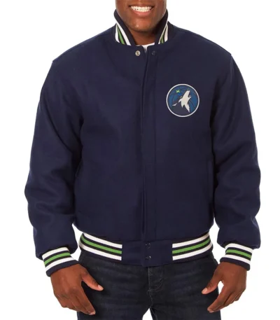 T-Wolves Navy Varsity Wool Jacket