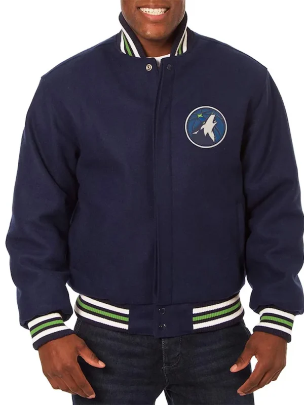 T-Wolves Navy Varsity Wool Jacket