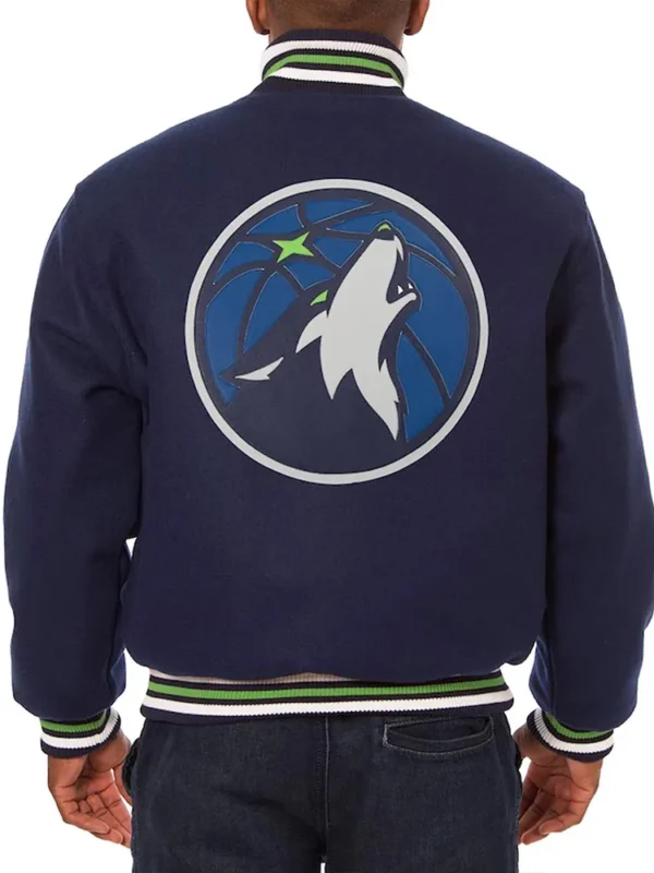 T-Wolves Navy Varsity Wool Jacket