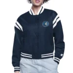 T-Wolves Printed Logo Varsity Satin Jacket