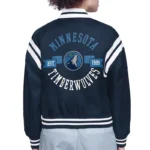 T-Wolves Printed Logo Varsity Satin Jacket