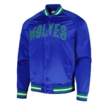T-Wolves Throwback Wordmark Blue Jacket