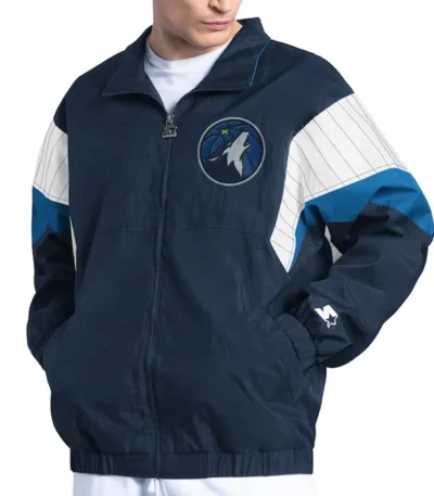 T-Wolves Yard Line Navy Full-zip Jacket
