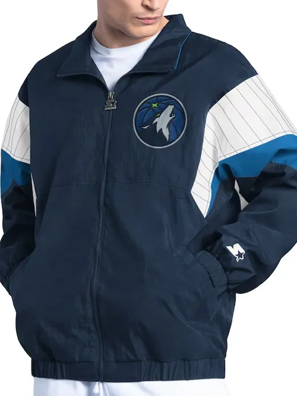 T-Wolves Yard Line Navy Full-zip Jacket