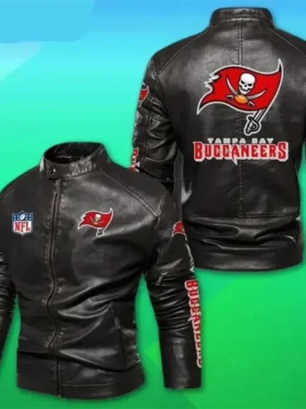 Tampa Bay Buccaneers Black Leather Jacket