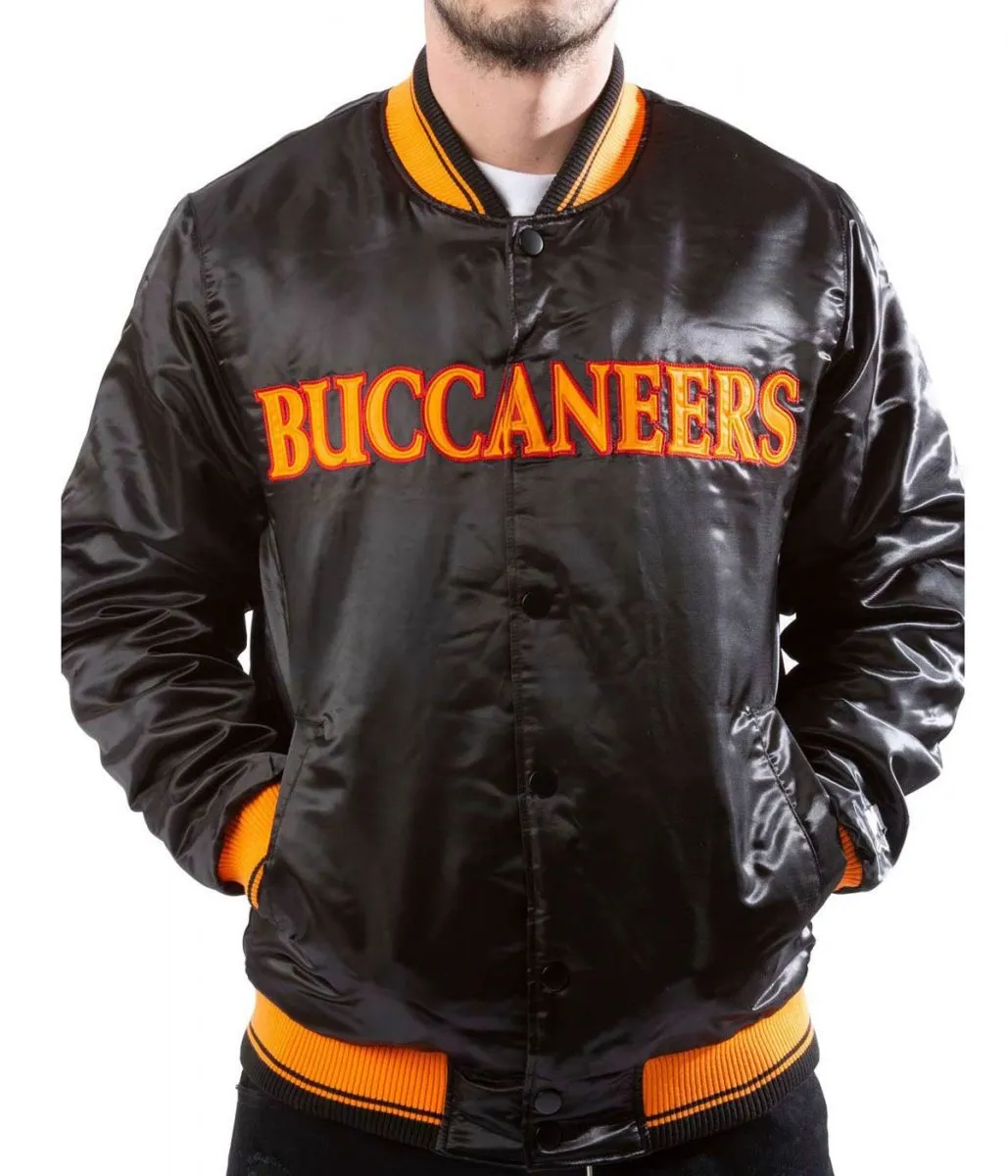 Tampa Bay Buccaneers Black Satin Jacket Tampa Bay Buccaneers Black Satin Jacket