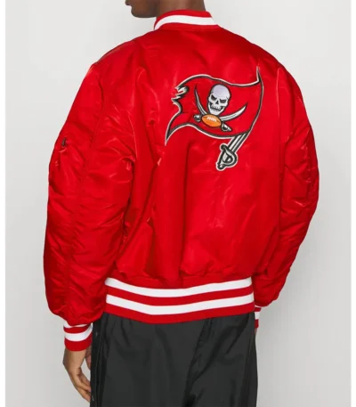 Tampa Bay Buccaneers Bomber Red Satin MA-1 Jacket