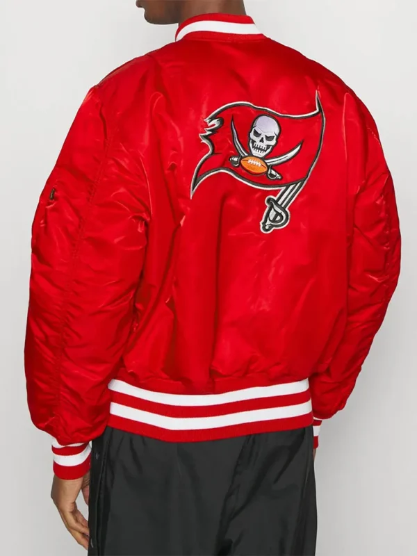 Tampa Bay Buccaneers Bomber Red Satin MA-1 Jacket