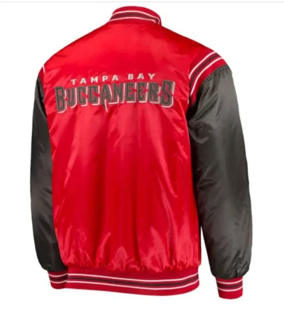 Tampa Bay Buccaneers Bomber Red and Black Satin Jacket