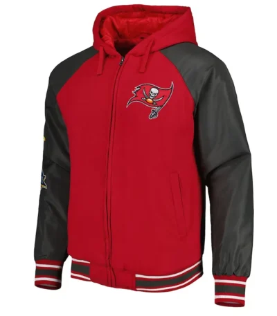 Tampa Bay Buccaneers Defender Red Hoodie Varsity Jacket
