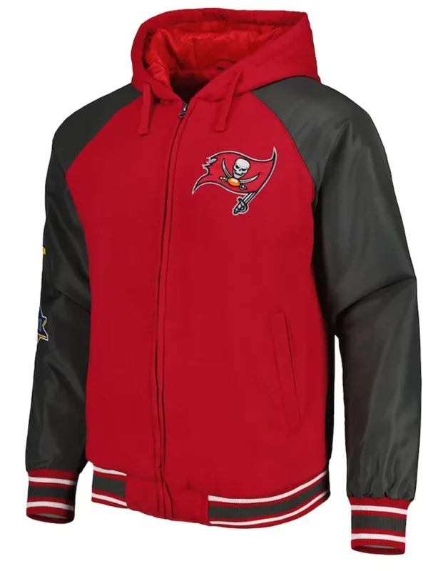 Tampa Bay Buccaneers Defender Red Hoodie Varsity Jacket