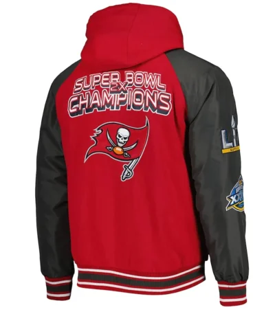 Tampa Bay Buccaneers Defender Red Hoodie Varsity Jacket