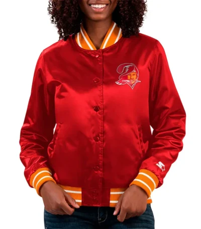 Tampa Bay Buccaneers Full Count Red Varsity Satin Jacket