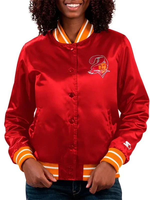 Tampa Bay Buccaneers Full Count Red Varsity Satin Jacket