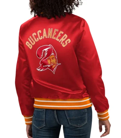 Tampa Bay Buccaneers Full Count Red Varsity Satin Jacket