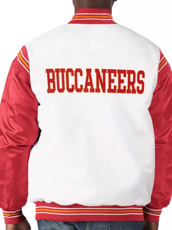 Tampa Bay Buccaneers Historic Renegade White-Red Varsity Satin Jacket
