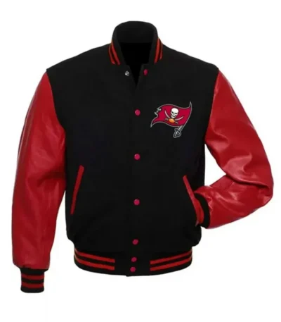 Tampa Bay Buccaneers Letterman Red and Black Jacket