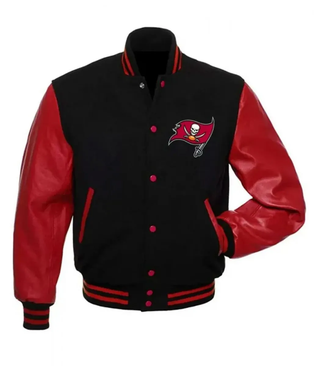 Tampa Bay Buccaneers Letterman Red and Black Jacket Tampa Bay Buccaneers Letterman Red and Black Jacket