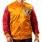 Tampa Bay Buccaneers Locker Room Throwback Orange-Red Varsity Satin Jacket