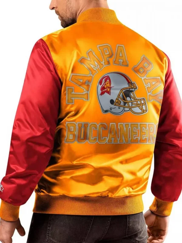 Tampa Bay Buccaneers Locker Room Throwback Orange-Red Varsity Satin Jacket