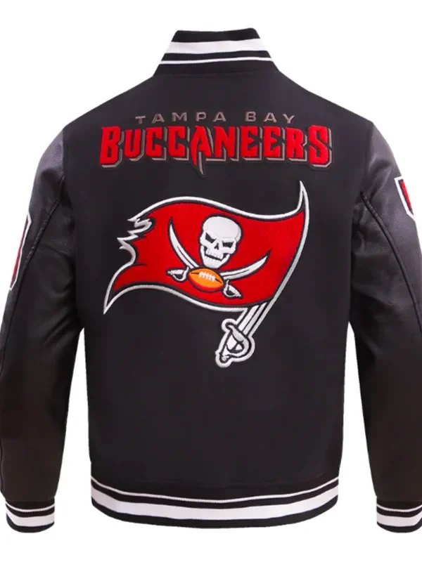 Tampa Bay Buccaneers Mashup Rib Varsity Wool-Leather Jacket