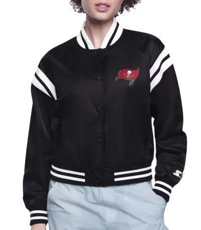 Tampa Bay Buccaneers Printed Logo Varsity Satin Jacket