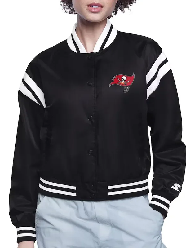 Tampa Bay Buccaneers Printed Logo Varsity Satin Jacket