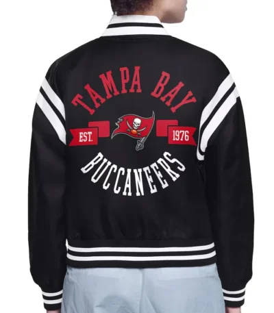 Tampa Bay Buccaneers Printed Logo Varsity Satin Jacket