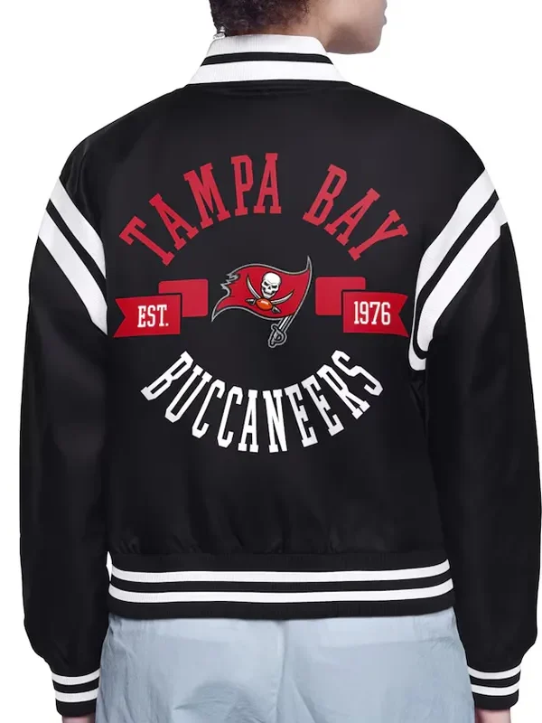 Tampa Bay Buccaneers Printed Logo Varsity Satin Jacket