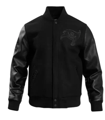 Tampa Bay Buccaneers Triple Black Varsity Wool-Leather Jacket
