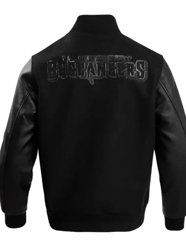 Tampa Bay Buccaneers Triple Black Varsity Wool-Leather Jacket