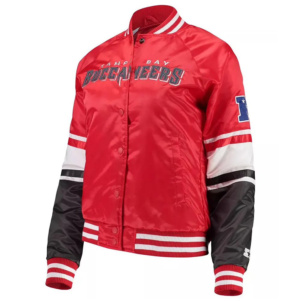 Tampa Bay Buccaneers Victory Cheer Satin Red Jacket Tampa Bay Buccaneers Victory Cheer Satin Red Jacket