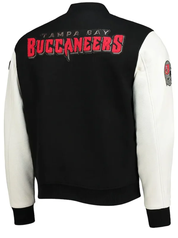 Tampa Bay Buccaneers White and Black Letterman Jacket