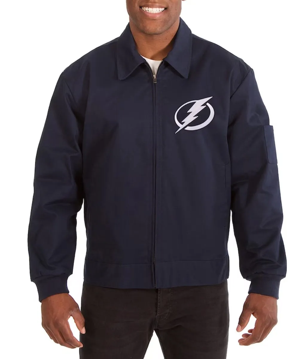 Tampa Bay Lightning Workwear Navy Cotton Jacket Tampa Bay Lightning Workwear Navy Cotton Jacket