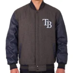 Tampa Bay Rays Charcoal and Navy Varsity Jacket