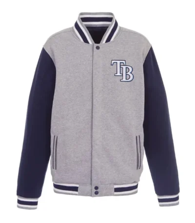 Tampa Bay Rays Gray and Navy Varsity Wool Jacket
