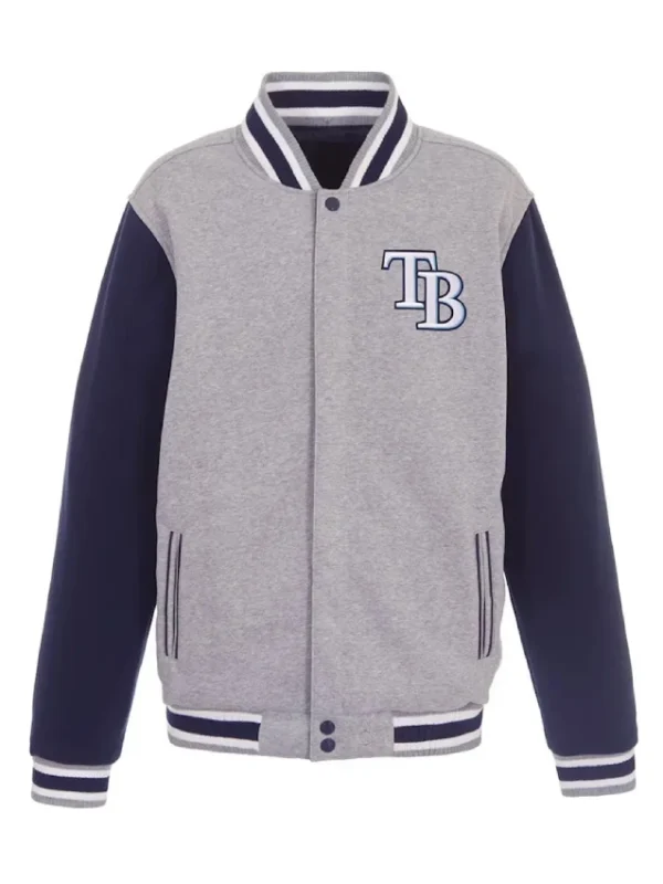 Tampa Bay Rays Gray and Navy Varsity Wool Jacket