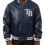 Tampa Bay Rays Navy Varsity Leather Jacket