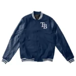Tampa Bay Rays Navy Wool/Leather Letterman Jacket