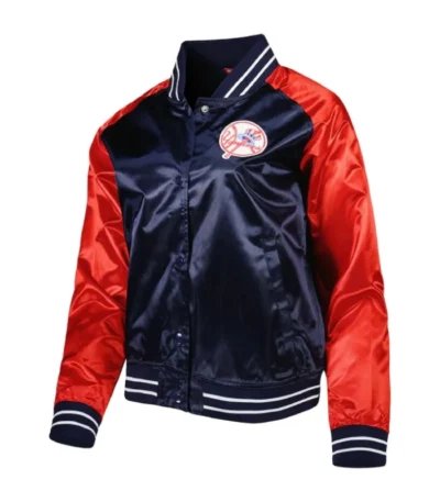Team 2.0 NY Yankees Navy and Red Satin Jacket