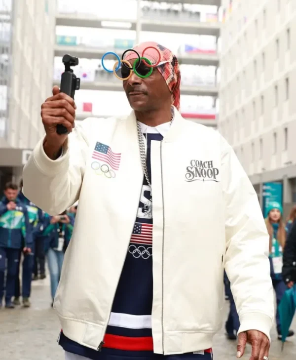 Team USA 2026 Snoop Dogg White Bomber Jacket