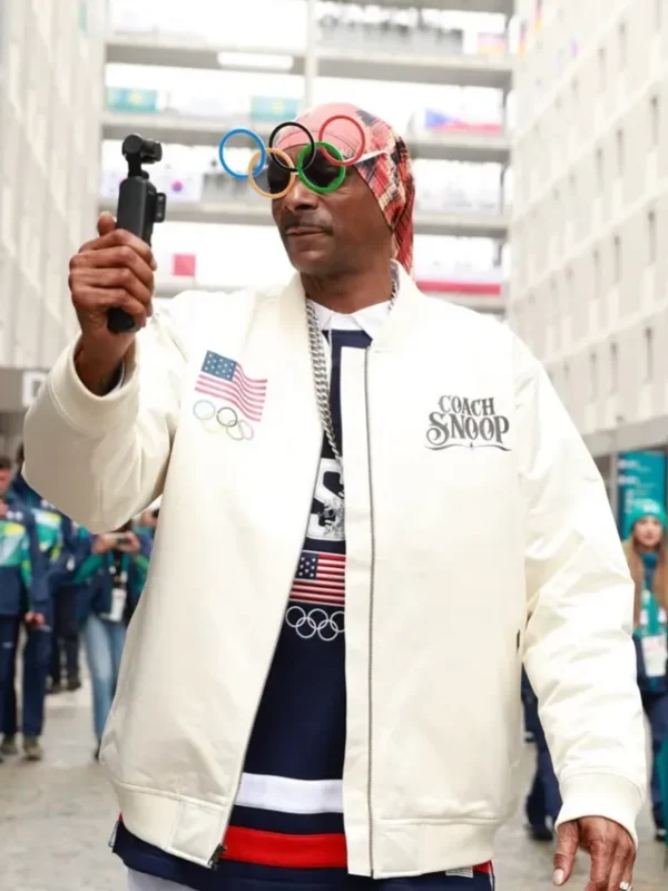Team USA 2026 Snoop Dogg White Bomber Jacket