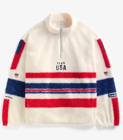 Team USA Cream Sherpa Jacket