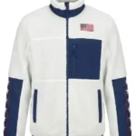 Team USA White and Blue Sherpa Jacket