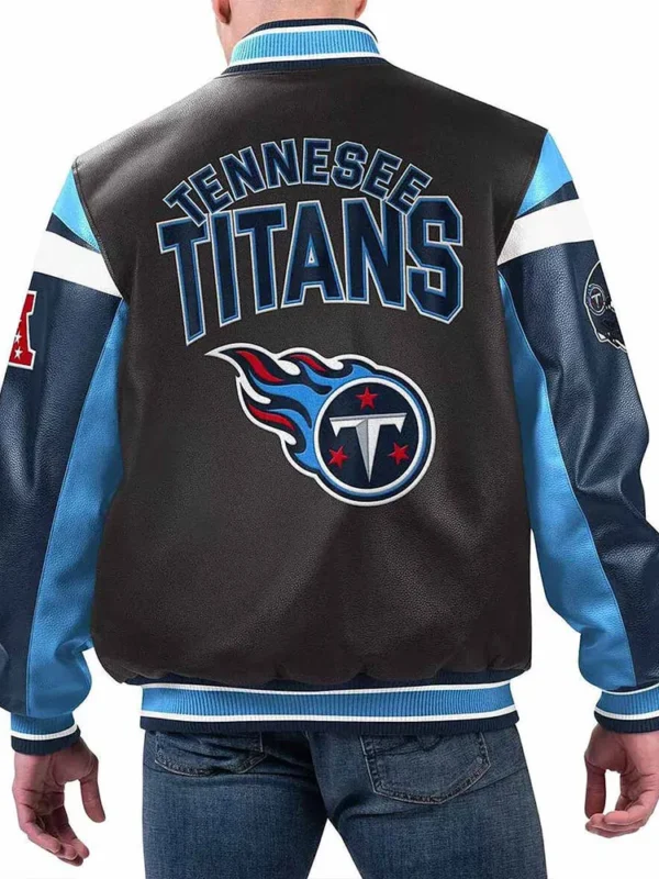 Tennessee Titans Black Varsity Full-Zip Leather Jacket