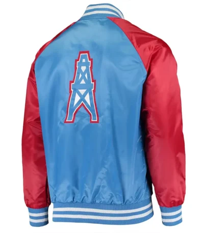 Tennessee Titans Lead Off Varsity Light Blue-Red Satin Jacket