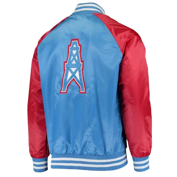 Tennessee Titans Lead Off Varsity Light Blue-Red Satin Jacket