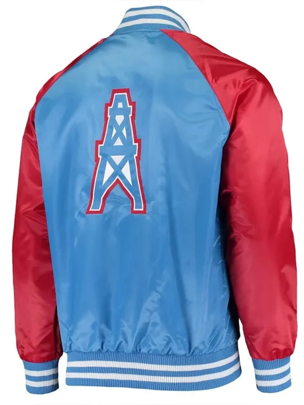Tennessee Titans Lead Off Varsity Light Blue-Red Satin Jacket