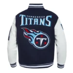 Tennessee Titans Mashup Rib Varsity Wool-Leather Jacket